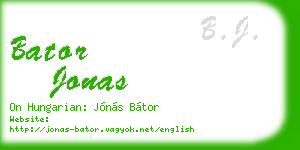 bator jonas business card